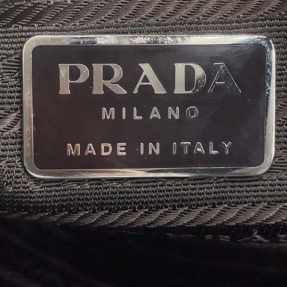 PRADA Vintage Y2K Unisex Rare Dark Olive Nylon/Leather Shopper Tote Handbag - Picture 12 of 12